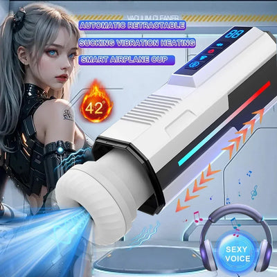 siamsextoys.com อัตโนมัติชายMasturbatorคัพTelescopicอุ่นดูดหีอมควยเครื่องThrustingการสั่นสะเทือนMasturbation Sex Toyสําหรับผู้ชาย