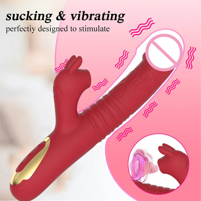 siamsextoys เครื่องกระตุ้นความสุขทางเพศสำหรับผู้หญิง รูปแบบกระต่ายดูดและสั่น กระตุ้นจุดจีและคลิตอริส พร้อมระบบสั่นและดูด
