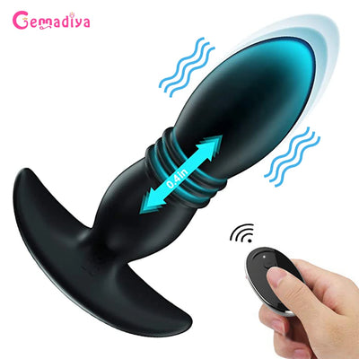 ไร้สาย Anal Vibrator Telescopic หมุน Vibrators รีโมทคอนโทรล Dildo ต่อมลูกหมาก Massager Butt Plug เซ็กซ์ทอยสำหรับชายหญิงเกย์