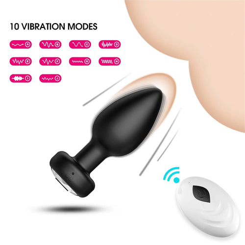 10 โหมด Anal Plug Vibrator เครื่องสั่นหญิงไร้สายต่อมลูกหมาก Butt Plug กันน้ําแบบพกพาเกย์เพศเครื่องมือของเล่นสําหรับชาย