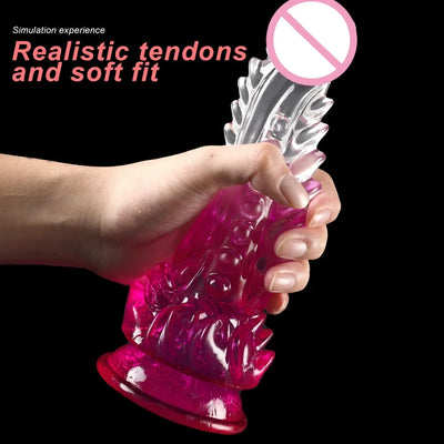 คริสตัลเยลลี่ขนาดใหญ่ SPIKE Anal BUTT Plug Dildo สมจริงอวัยวะเพศชายก้นของเล่นเซ็กซี่สําหรับคู่ช่องคลอด Anal ผู้หญิง Dildos Sex TOOL