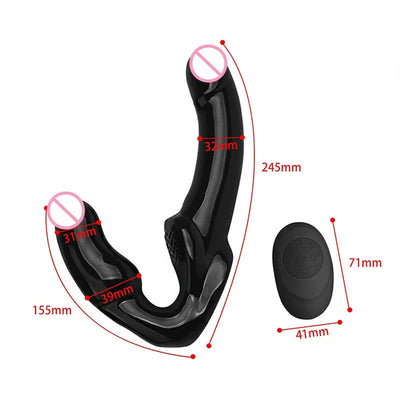 sex toys รีโมทคอนโทรลไร้สาย Double-headed ซิลิโคน Vibrator สําหรับผู้หญิง G-spot Stimulation Masturbator นวดเร้าอารมณ์ของเล่นสําหรับเลสเบี้ยน