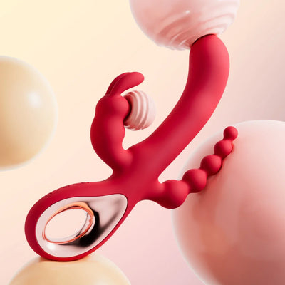 3 ใน 1 Dildo Rabbit Vibrator สําหรับผู้หญิง G-Spot Orgasm Masturbator Anal Plug Clitoris Stimulator หญิง Masturbation Sex ของเล่น 18