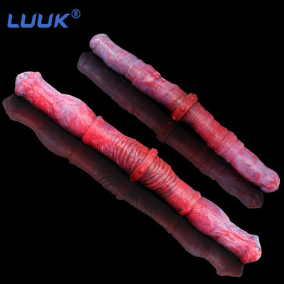 LUUK 48 ซม.ยาว Double Horse Dildo สัตว์สมจริงขนาดใหญ่อวัยวะเพศชายเลสเบี้ยนเกย์ Butt Plug ช่องคลอด G จุดกระตุ้นนวดเพศของเล่น