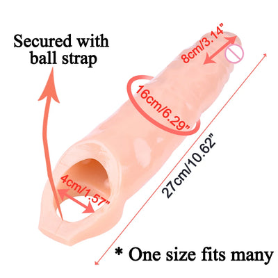 Reusable Big อวัยวะเพศชาย Dildo Extender ขยายถุงยางอนามัย Cock EXTENSION Dick ขยายเพศของเล่นสําหรับผู้ชายเกย์ Time Delay Sexshop