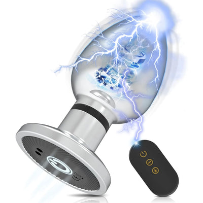 รีโมทคอนโทรลโลหะ Anal Plug Vibrating Electric Shock Stimulator - เหล็กของเล่นสําหรับผู้ใหญ่คู่รัก, Butt Plug สําหรับชายหญิง