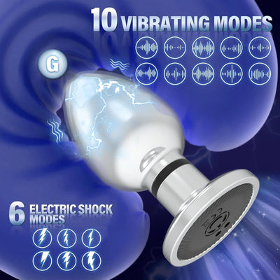 รีโมทคอนโทรลโลหะ Anal Plug Vibrating Electric Shock Stimulator - เหล็กของเล่นสําหรับผู้ใหญ่คู่รัก, Butt Plug สําหรับชายหญิง