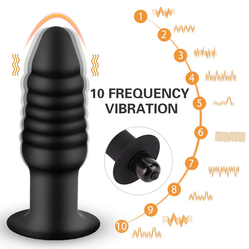 10 Frequency Vibration Anal Plug Safety Silicone Butt Plug Female Masturbation Tool Prostate Massager Erotic Sex Toys for Couple