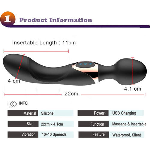 10 Speeds Powerful Big Vibrators for Women Magic Wand Body Massager Sex Toy for Woman Clitoris Stimulate Female Sex Products
