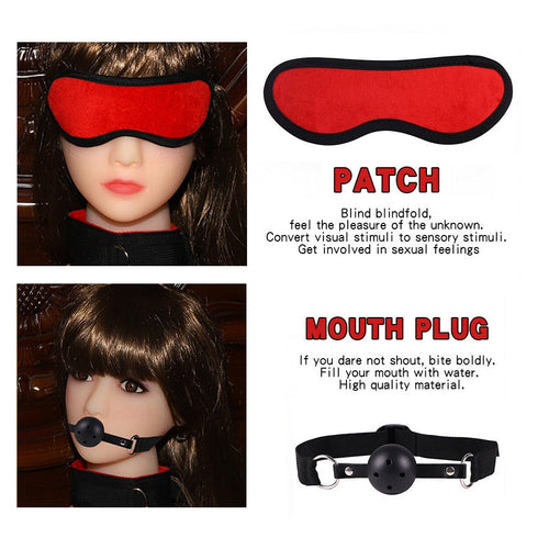 11PCS Set Leather Sex Toys for Adult Game Erotic BDSM Sex Kits Bondage Handcuffs Sex Game Whip Gag SM Bdsm Toys Nipple Clamps