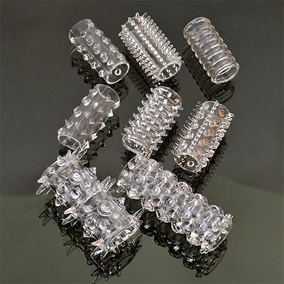 6PCS Penis Extender Erection Condoms Reusable Penis Sleeve Dick Enlargement Sex Toys Cock Ring for Men Delayed Ejaculation Toys