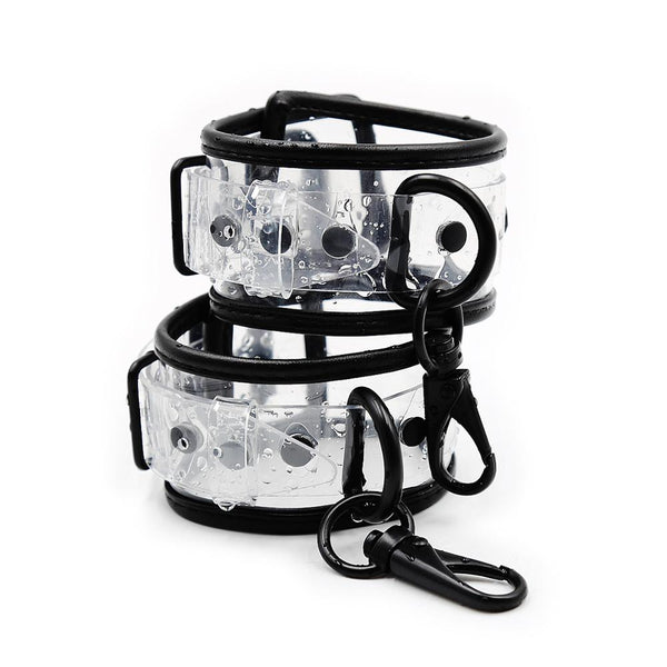 Adjustable Transparent PVC Handcuffs Ankle Cuffs Collar Neck Manacle ...