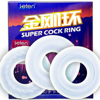 Leten Silicon Male Penis Ring 3 Levels Long Lasting Training Time Delay Cock Rings Sex Toys for Men Product Shop