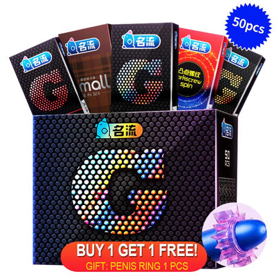 Mingliu G Spot Condoms Big Particle Stimulation G-point Penis Sleeve Delay Ejaculation Condones Contraception Men Sex Toy