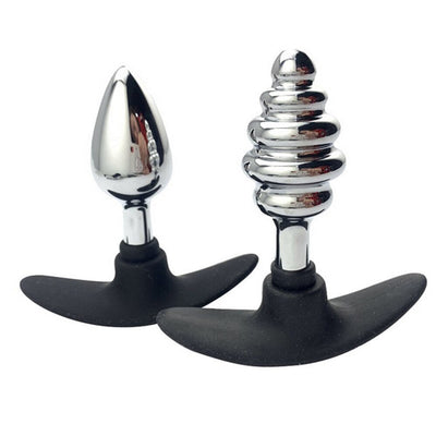 VETIRY Stainless Steel Butt Plug Anal Massager Spiral Beads Stimulation Thread Anal Plug Anus Sex Toy for Women Men SM Products
